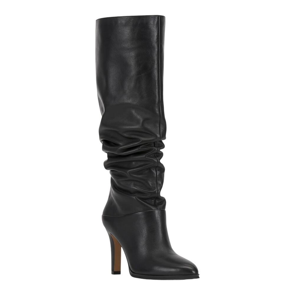 Vince Camuto Women's Sorina Leather Slouchy High Heel Dress Boots Black Size 9